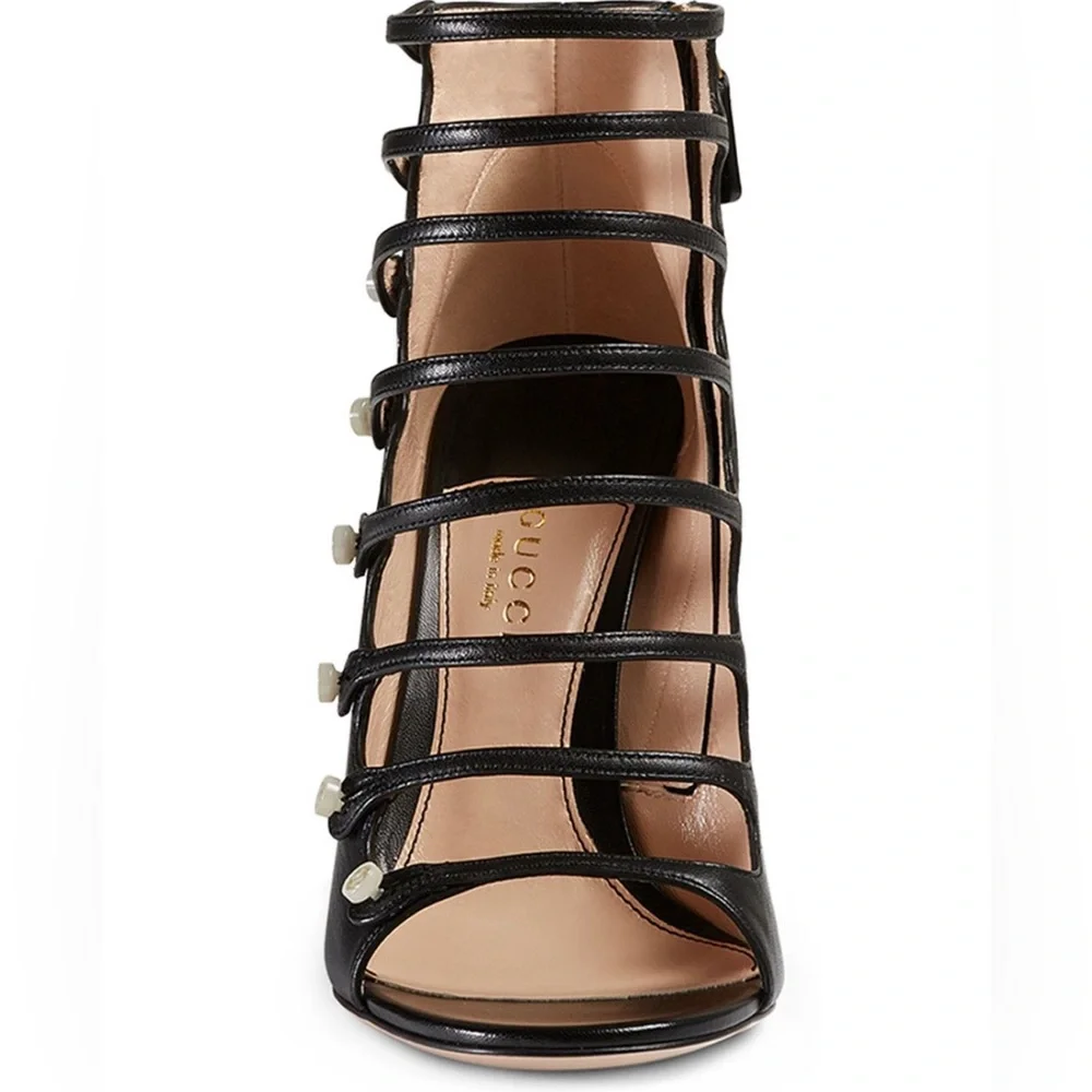 GUCCI ANETA CAGED BOOTIES w GG BUTTONS - Picture 2 of 16